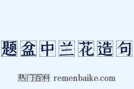 题盆中兰花造句是什么意思的图片